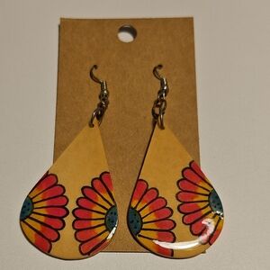 Vibrant Floral Teardrop Earrings